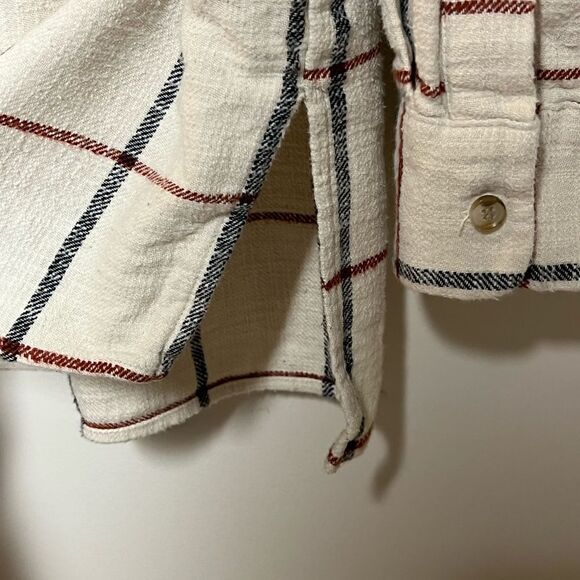 Madewell Flannel Oversized Ex-Boyfriend Plaid Flannel Shirt Womens Sz S - Picture 7 of 7